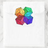 白の3D明るいレインボーキューブ三角形 スクエアシール (バッグ)