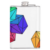 白の3D明るいレインボーキューブ三角形 フラスク (裏面)