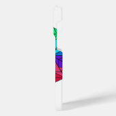 白の3D明るいレインボーキューブ三角形 iPhoneケース (左側面)