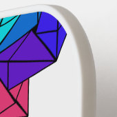 白の3D Bright Rainbow Random Cube三角形 ピックルボールラケット (左詳細)