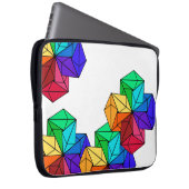 白の3D Bright Rainbow Random Cube三角形 ラップトップスリーブ (正面右)