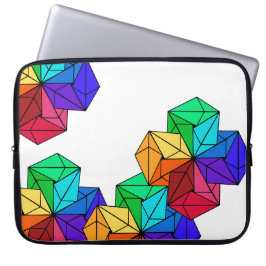 白の3D Bright Rainbow Random Cube三角形 ラップトップスリーブ
