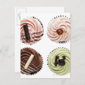 白の4つのコップのケーキの頭上式の眺め ポストカード (正面/裏面)