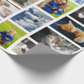 白の9枚のフォトコラージュを作成 ラッピングペーパー (角)