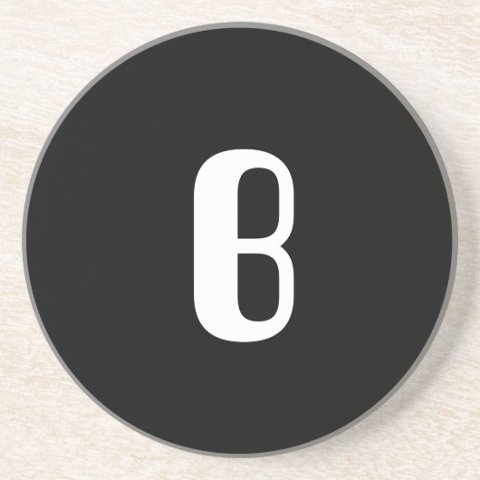 白の"B"、赤及び白の点検のモノグラム コースター (正面)
