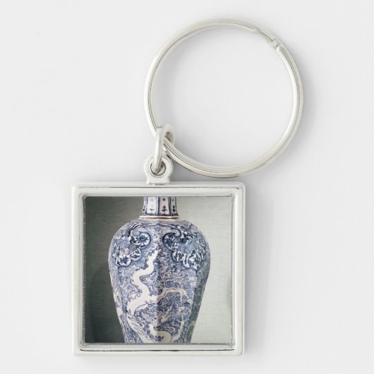 白の「Mei-八角形のP'ing」のつぼ キーホルダー (正面)