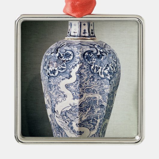 白の「Mei-八角形のP'ing」のつぼ メタルオーナメント (正面)