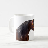 白のandalusian種馬 コーヒーマグカップ (正面左)
