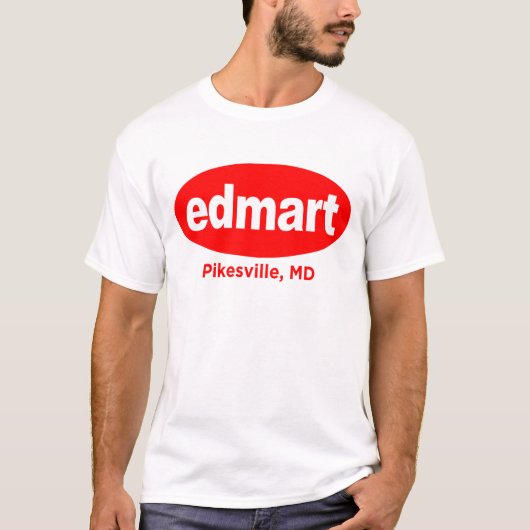 白のEdmartの赤 Tシャツ (正面)