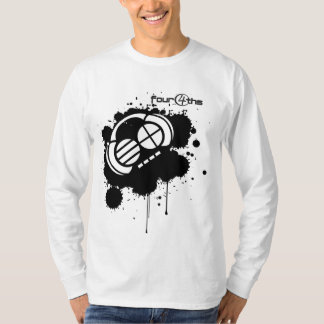 白のFour4ths_Blackのしみ Tシャツ