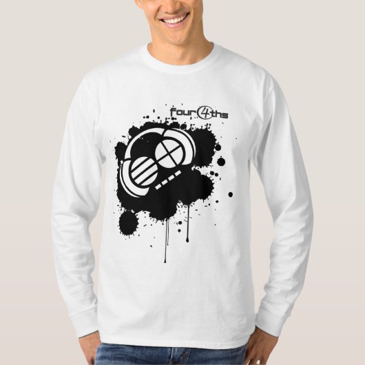 白のFour4ths_Blackのしみ Tシャツ (正面)