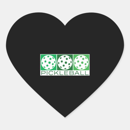 白のGreen Pickleballs 3 ハートシール (正面)