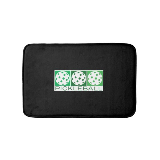 白のGreen Pickleballs 3 バスマット (正面)
