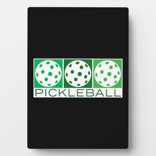 白のGreen Pickleballs 3 フォトプラーク (正面)