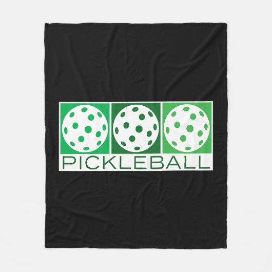 白のGreen Pickleballs 3 フリースブランケット (正面)
