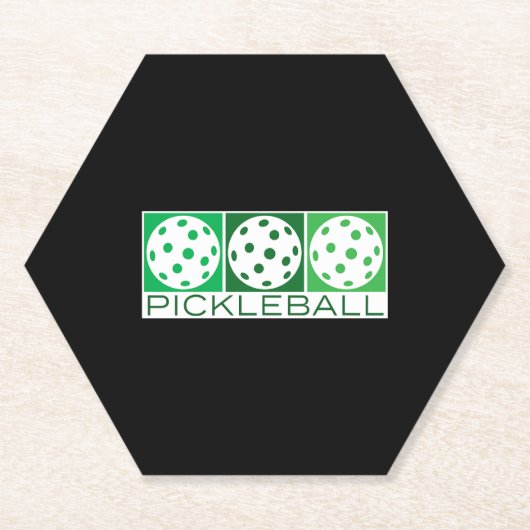 白のGreen Pickleballs 3 ペーパーコースター (正面)