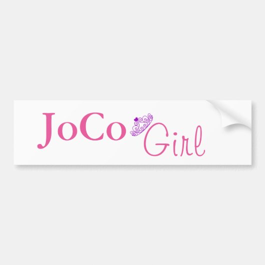 白のJoCo Girl バンパーステッカー (正面)