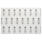 白のKeep Calm and Carry Onの黒 ファブリック (ファットクウォーター)