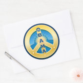 白のObama GoldStar Peace Stickers ラウンドシール (封筒)