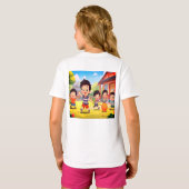 白のSSの庭で遊ぶ子供たち Tシャツ (裏面フル)
