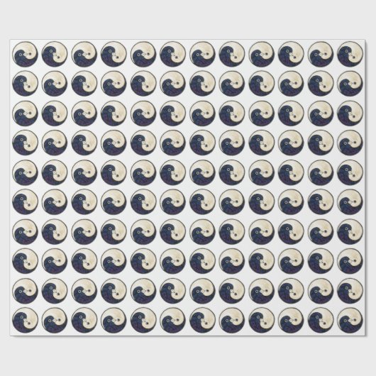 白のYinYangの鳩の包装紙 ラッピングペーパー (フラット)