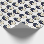 白のYinYangの鳩の包装紙 ラッピングペーパー (角)