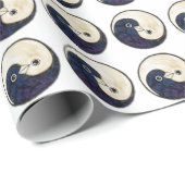 白のYinYangの鳩の包装紙 ラッピングペーパー (ロールコーナー)