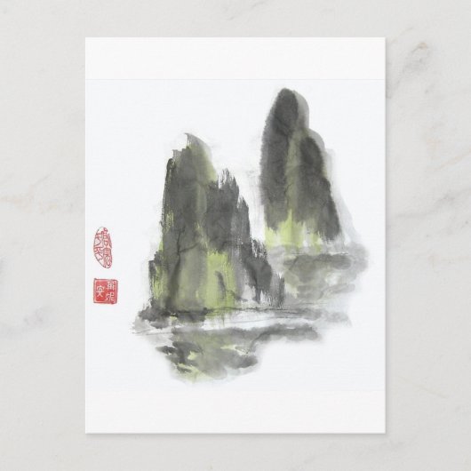 白はがきの巨人の山 ポストカード (正面)