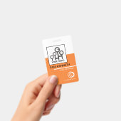 白はっきりしたいオレンジ色のブロック会社の従業員写真 バッジ (Handheld)