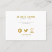 白はっきりしたと金ゴールドのソーシャルアイコン名刺 名刺 (正面)