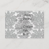 白はっきりしたに入った複雑な黒いダマスク エンクロージャーカード (裏面)