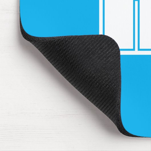 白はっきりしたイニシャル鮮やかな青 マウスパッド (コーナー)