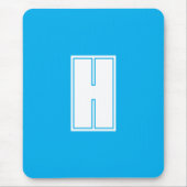 白はっきりしたイニシャル鮮やかな青 マウスパッド (正面)