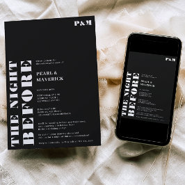 白はっきりしたシンプル黒のリハ結婚ーサル 招待状