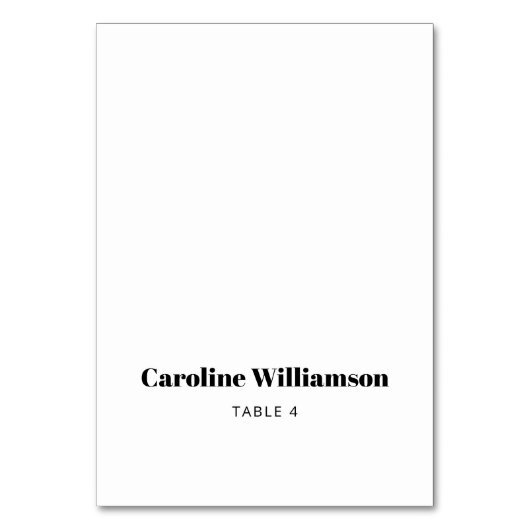白はっきりしたタイポグラフィカスタムテーブル座席表 テーブルナンバー (正面)