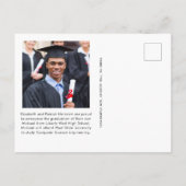 白はっきりしたタイポグラフィ写真卒業 案内ポストカード (裏面)