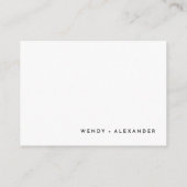 白はっきりしたモダン結婚の願い井戸 エンクロージャーカード (裏面)