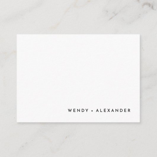 白はっきりしたモダン結婚の願い井戸 エンクロージャーカード (裏面)