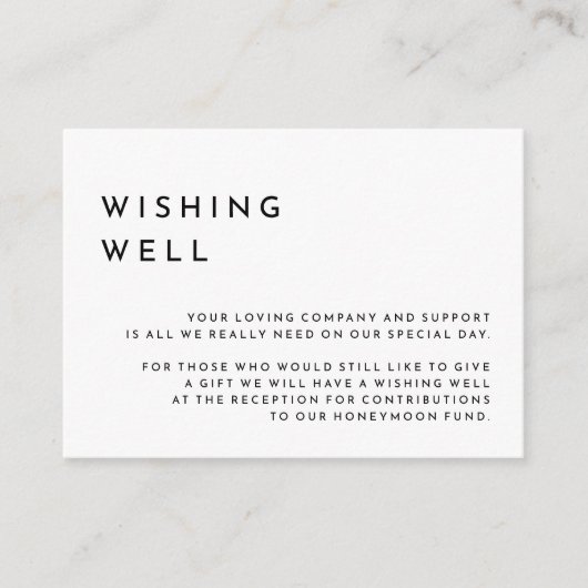 白はっきりしたモダン結婚の願い井戸 エンクロージャーカード (正面)