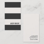 白はっきりしたモダン黒のビストライプのジネスカード 名刺 (正面/裏面)
