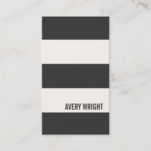 白はっきりしたモダン黒のビストライプのジネスカード 名刺 (正面)