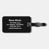 白はっきりしたモノグラム、黒の灰色の線 ラゲッジタグ (裏面横)