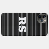 白はっきりしたモノグラム、黒の灰色の線 Case-Mate iPhoneケース (裏面(横))