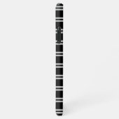 白はっきりしたモノグラム、黒の灰色の線 iPhoneケース (右側)