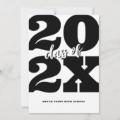 白はっきりしたレトロ卒業招待状 招待状 (裏面)