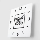 白はっきりした地のカスタムビジネスのロゴ スクエア壁時計 (傾斜)