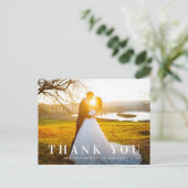 白はっきりした文字結婚サンキューカード ポストカード (スタンド正面)