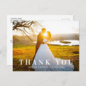 白はっきりした文字結婚サンキューカード ポストカード (正面/裏面)