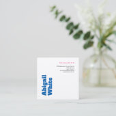 白はっきりした白ミニマル平化粧アーティスト スクエア名刺 (スタンド正面)
