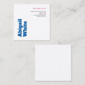 白はっきりした白ミニマル平化粧アーティスト スクエア名刺 (正面/裏面)
